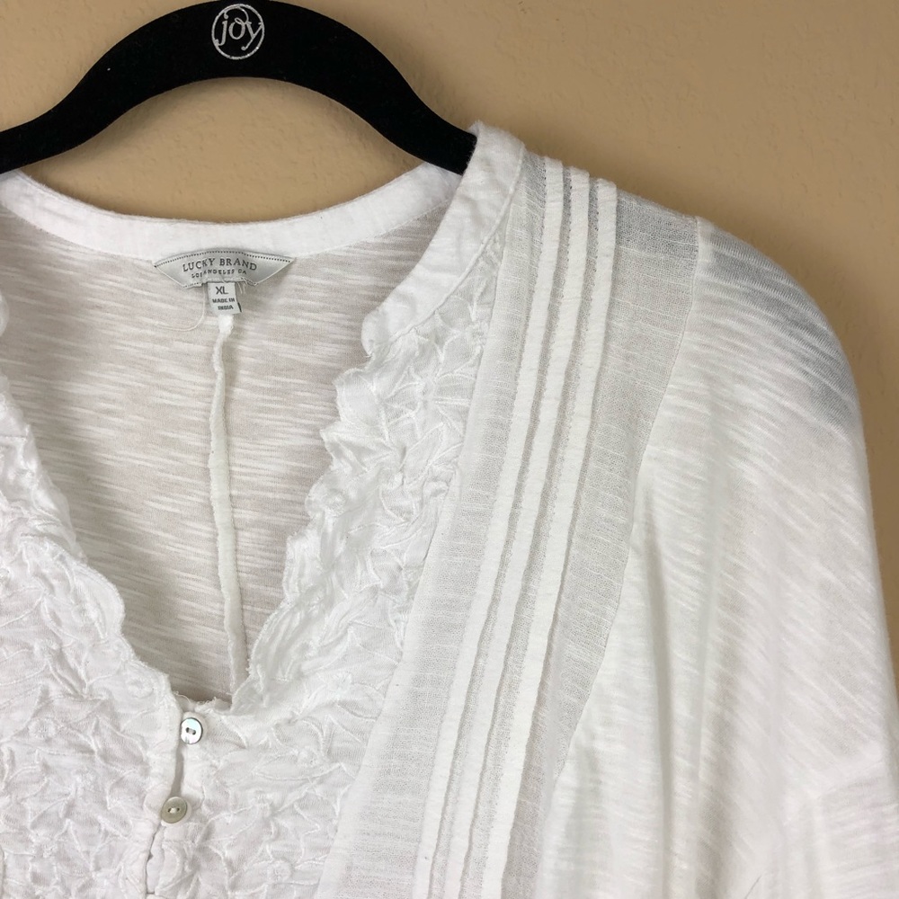 Lucky Brand Pintuck Peasant Top